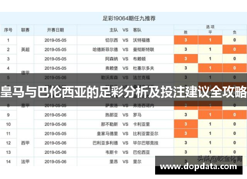 皇马与巴伦西亚的足彩分析及投注建议全攻略